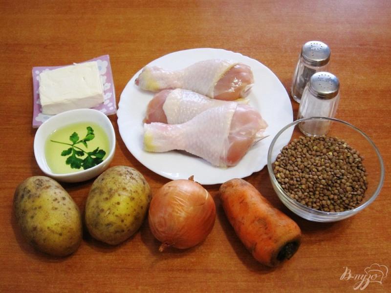 Фото приготовление рецепта: Суп с чечевицей и плавленым сыром шаг №1