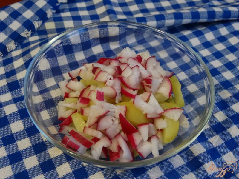 Фото приготовление рецепта: Салат с картофелем, редисом, яблоком шаг №2