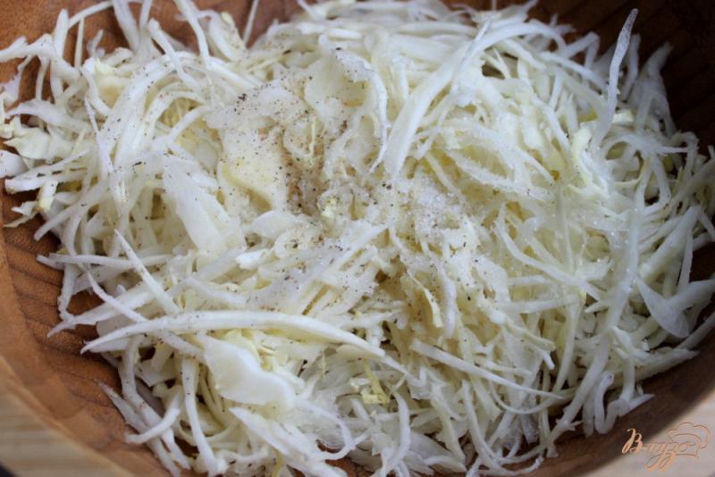 Фото приготовление рецепта: Салат из капусты с болгарским перцем и луком шаг №2