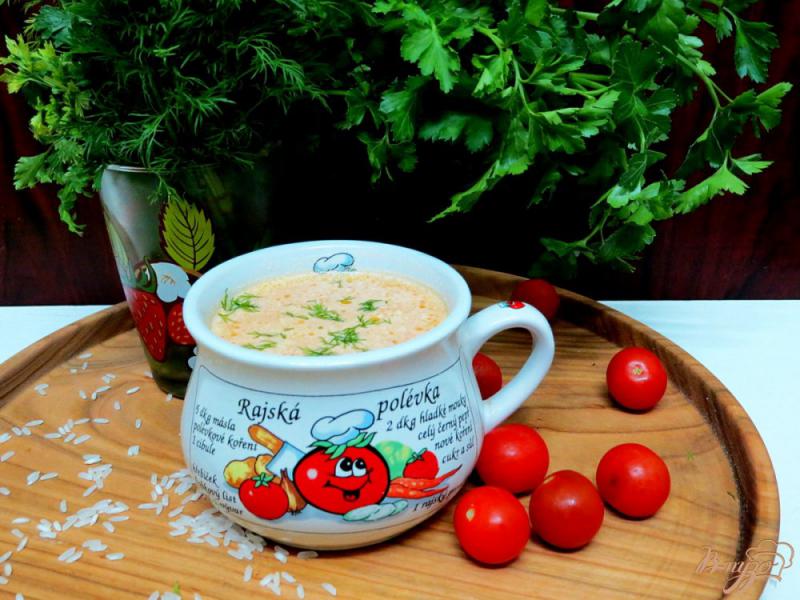 Фото приготовление рецепта: Польский томатный суп (Zupa pomidorowa) шаг №10