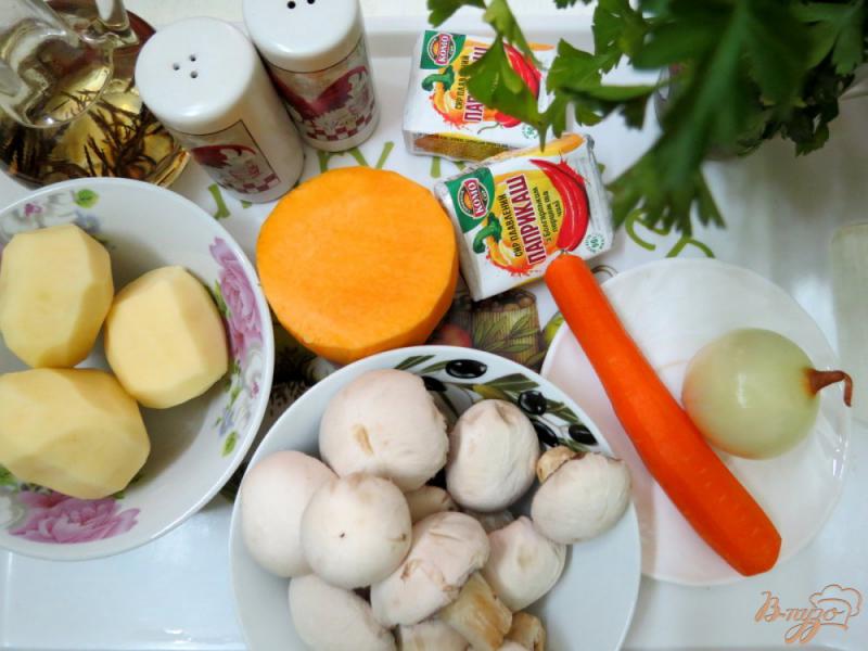 Фото приготовление рецепта: Суп с тыквой и грибами шаг №1