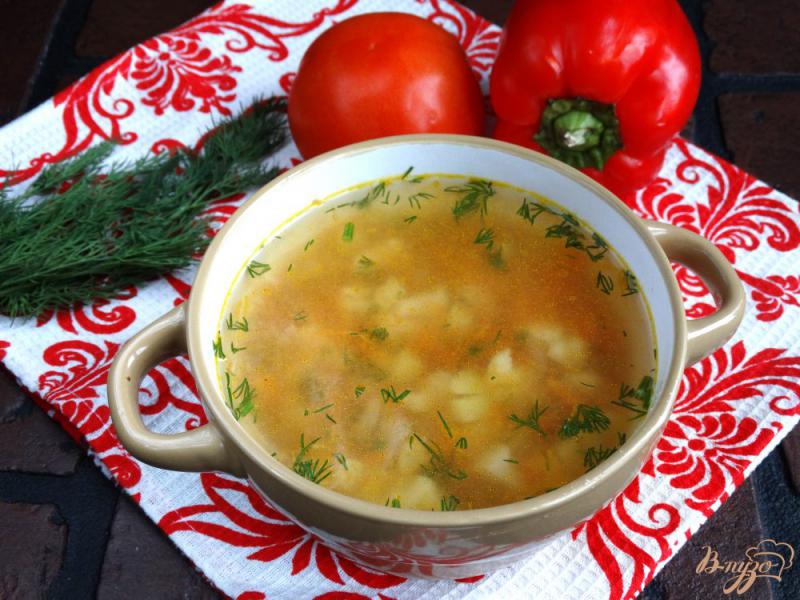 Фото приготовление рецепта: Летний суп с цукини и цветной капустой шаг №8