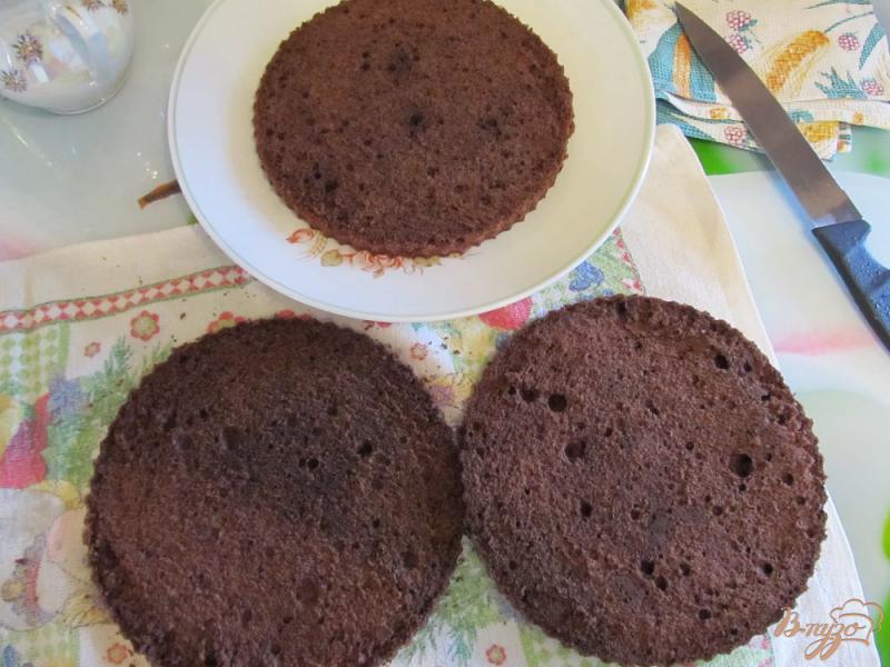 Фото приготовление рецепта: Шоколадный бисквитный торт шаг №15