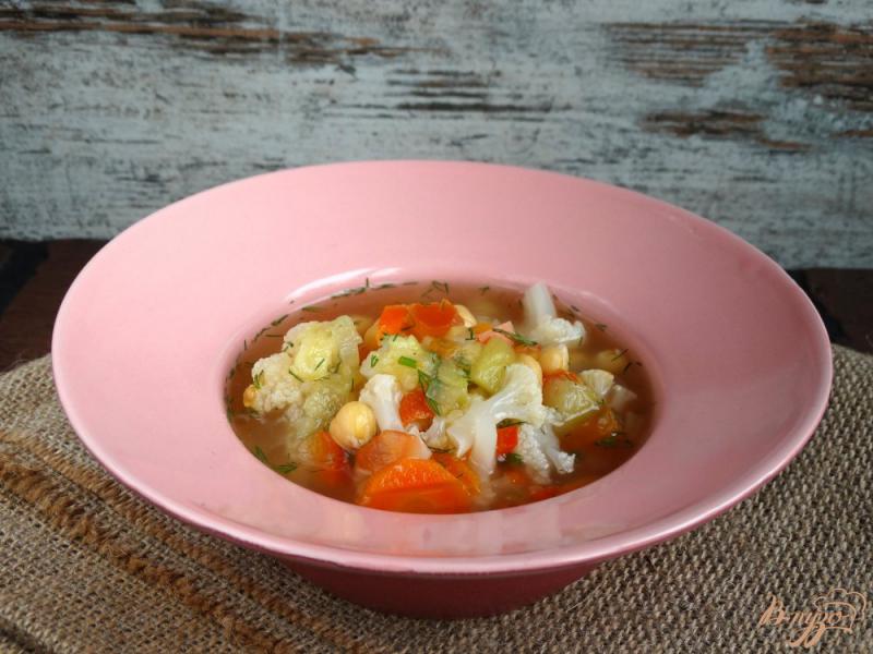 Фото приготовление рецепта: Густой овощной суп с нутом шаг №8