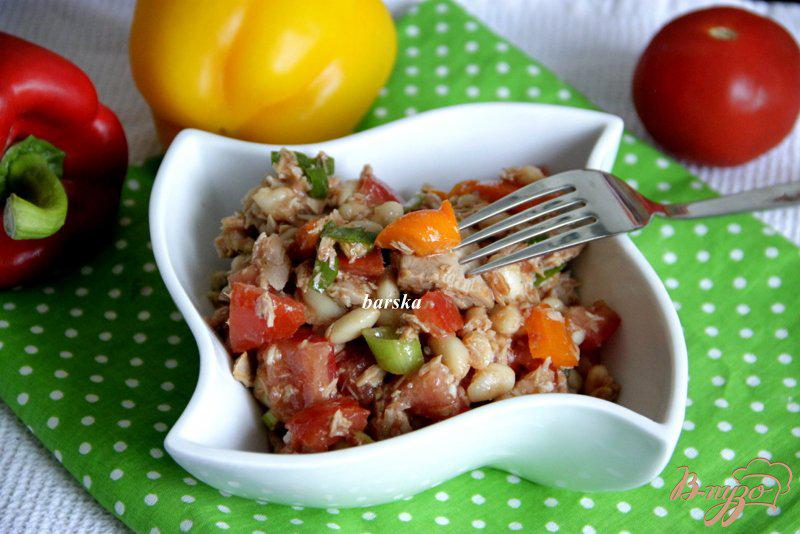 Фото приготовление рецепта: Салат из фасоли и овощей с о.Мальорка шаг №7