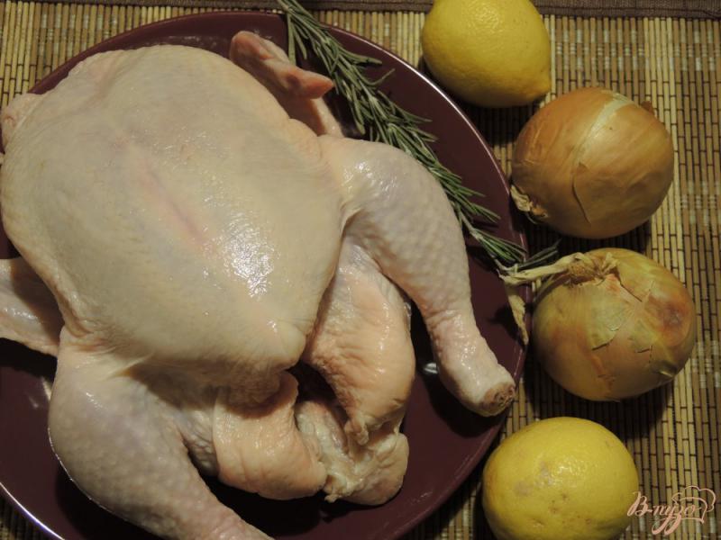 Фото приготовление рецепта: Курица запеченная с лимонами и луком шаг №1
