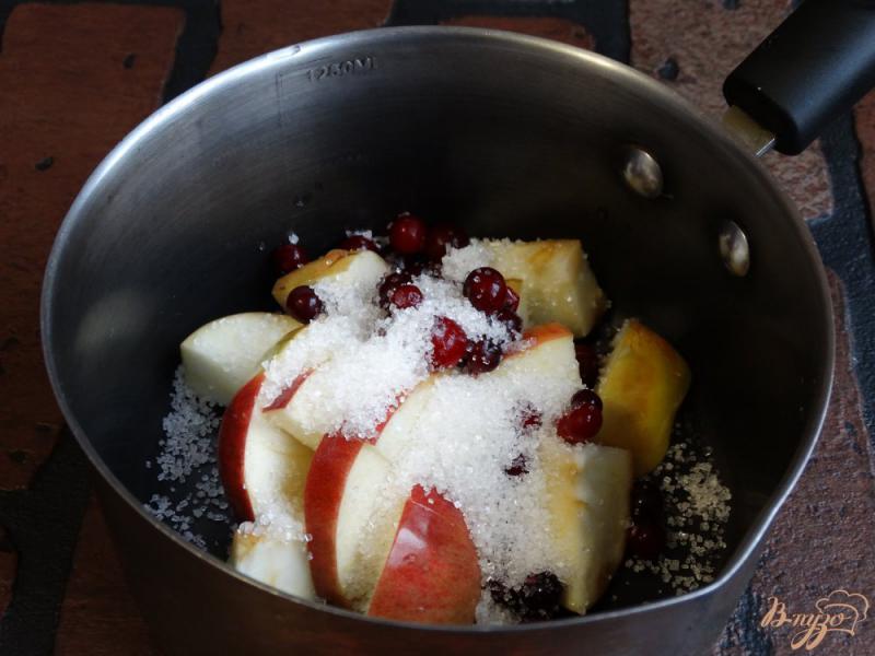 Фото приготовление рецепта: Яблочно-клюквенный компот с анисом шаг №3