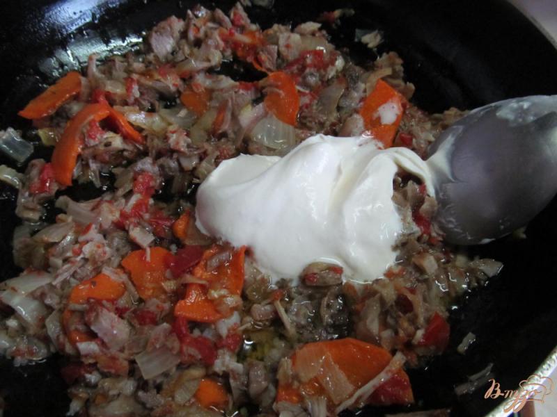 Фото приготовление рецепта: Макароны с мясом и овощами шаг №4