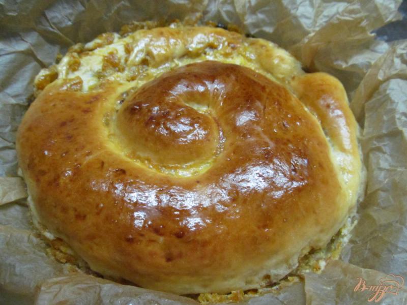 Фото приготовление рецепта: Пирог с начинкой из варенья мандарин и апельсин шаг №7