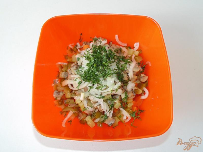 Фото приготовление рецепта: Картофельный салат с шампиньонами шаг №6