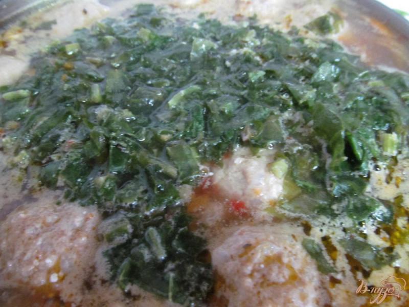Фото приготовление рецепта: Суп с фрикадельки и щавелем шаг №8