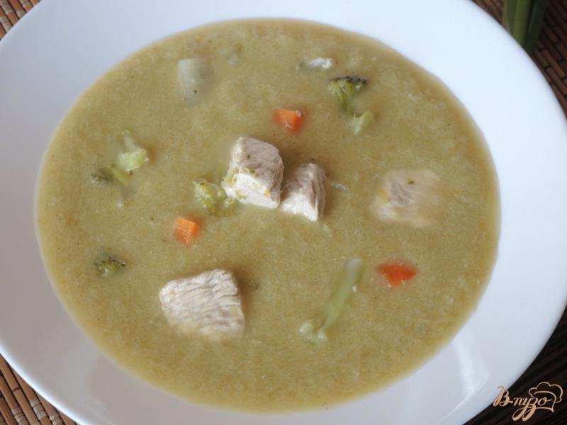 Фото приготовление рецепта: Суп-пюре из индейки и овощей в мультиварке шаг №6