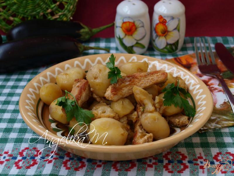 Фото приготовление рецепта: Индейка тушёная с овощами шаг №7