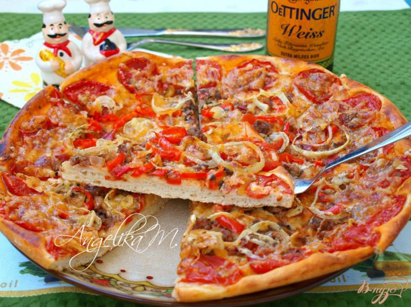 Фото приготовление рецепта: Пицца с мясным фаршем шаг №6