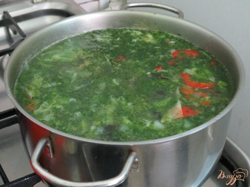 Фото приготовление рецепта: Суп овощной с опятами шаг №9
