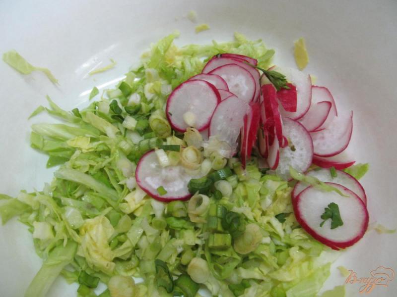 Фото приготовление рецепта: Капустный салат с редисом шаг №2