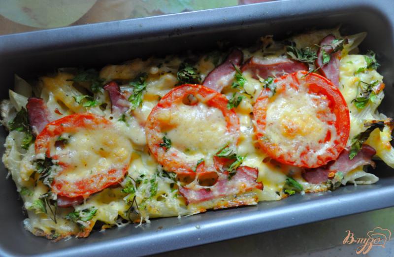 Фото приготовление рецепта: Запеканка из макарон с помидорами и сыром шаг №5