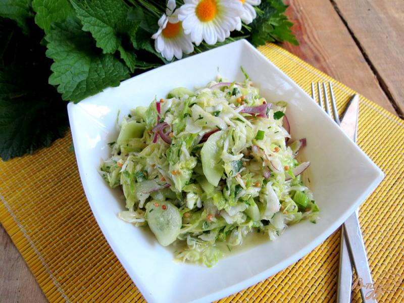Фото приготовление рецепта: Салат из капусты с медовой заправкой шаг №8