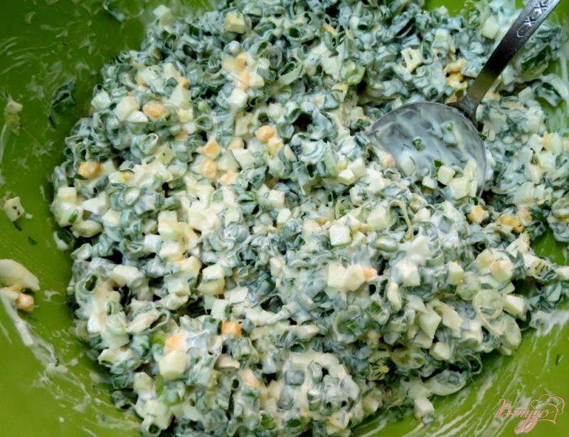 Фото приготовление рецепта: Салат из зелёного лука с яйцом шаг №9