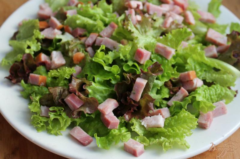Фото приготовление рецепта: Зеленый салат с бужениной и перцем шаг №2