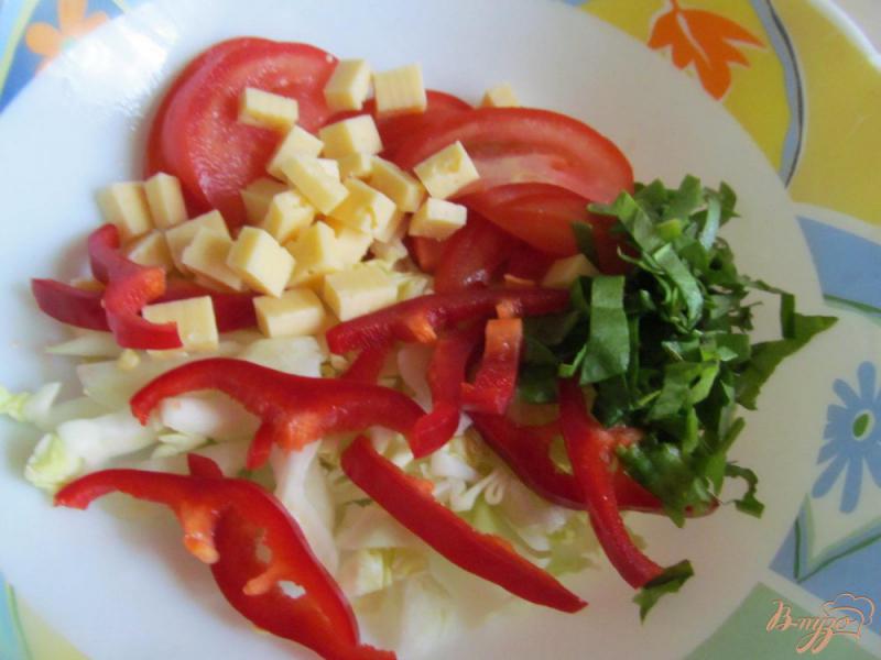 Фото приготовление рецепта: Салат овощной с сыром шаг №3