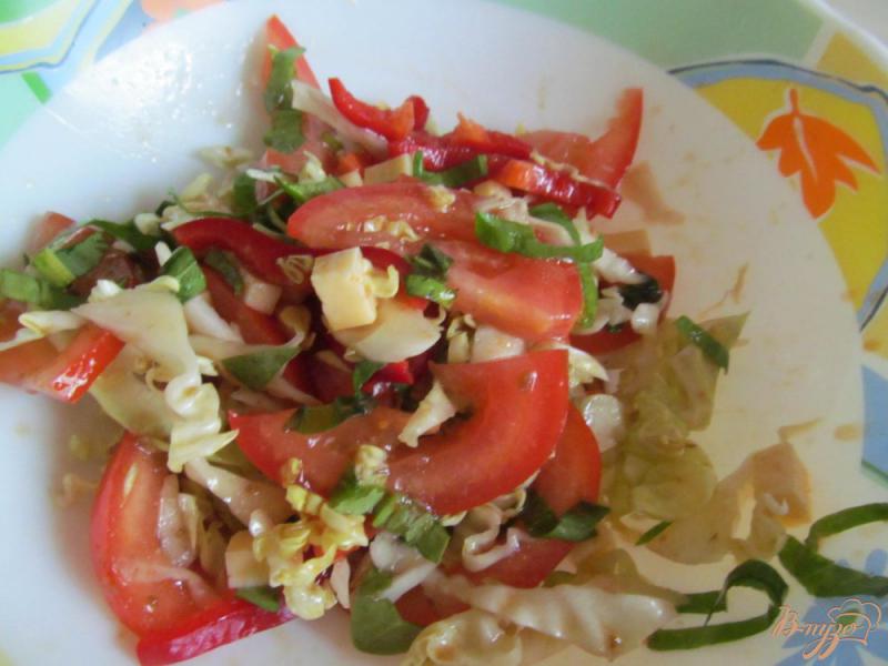 Фото приготовление рецепта: Салат овощной с сыром шаг №4