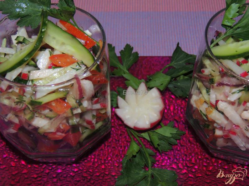 Фото приготовление рецепта: Салат из свежих овощей шаг №9