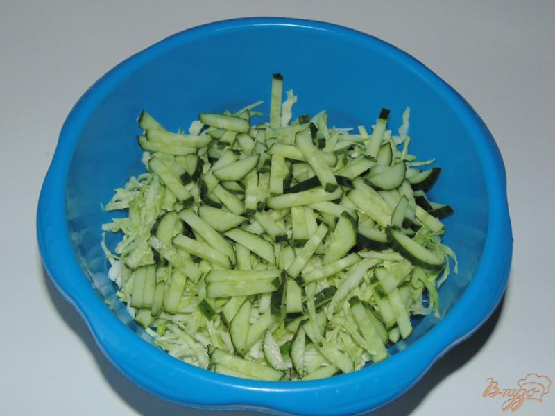 Фото приготовление рецепта: Салат из молодой капусты с куриными желудками и нутом шаг №3