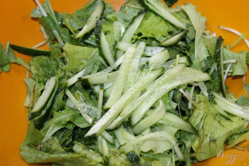 Фото приготовление рецепта: Фреш салат с утиной грудкой и пармезаном шаг №6