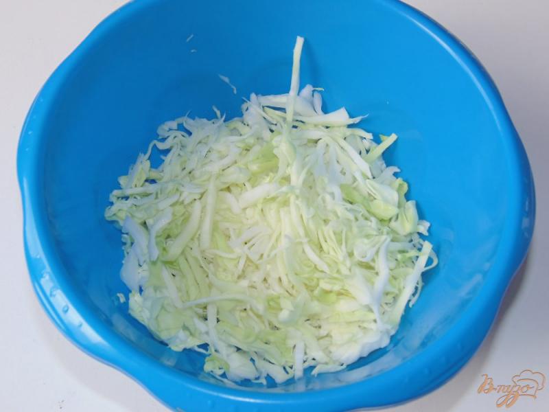 Фото приготовление рецепта: Капустный салат с чесночными стрелками шаг №4