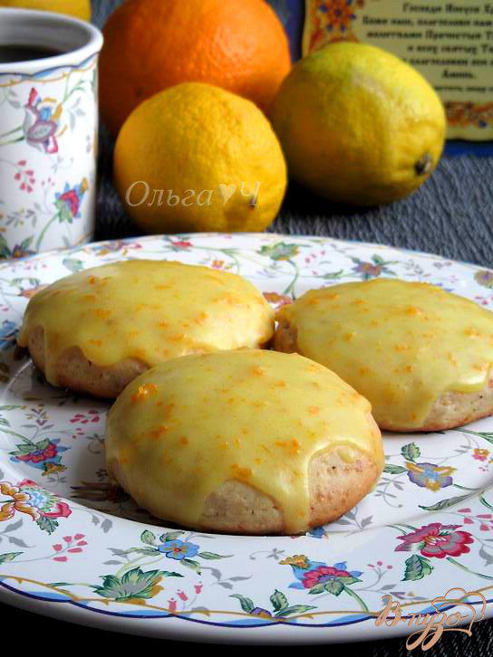 Фото приготовление рецепта: Лимонные сконы с миндалем в апельсиновой глазури шаг №9