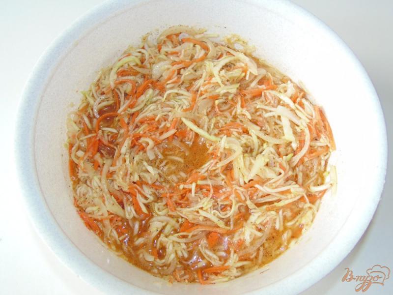 Фото приготовление рецепта: Кабачки по-корейски с овощами шаг №6