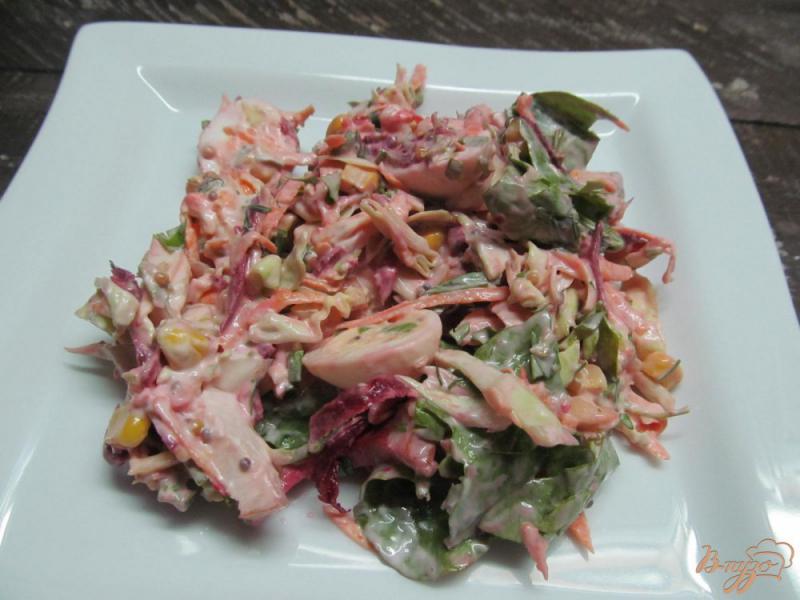 Фото приготовление рецепта: Овощной салат с копченной курицей шаг №5