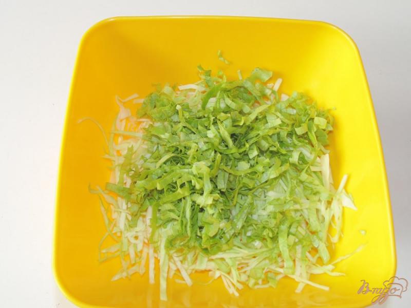 Фото приготовление рецепта: Салат из молодой капусты и свежего кабачка шаг №2
