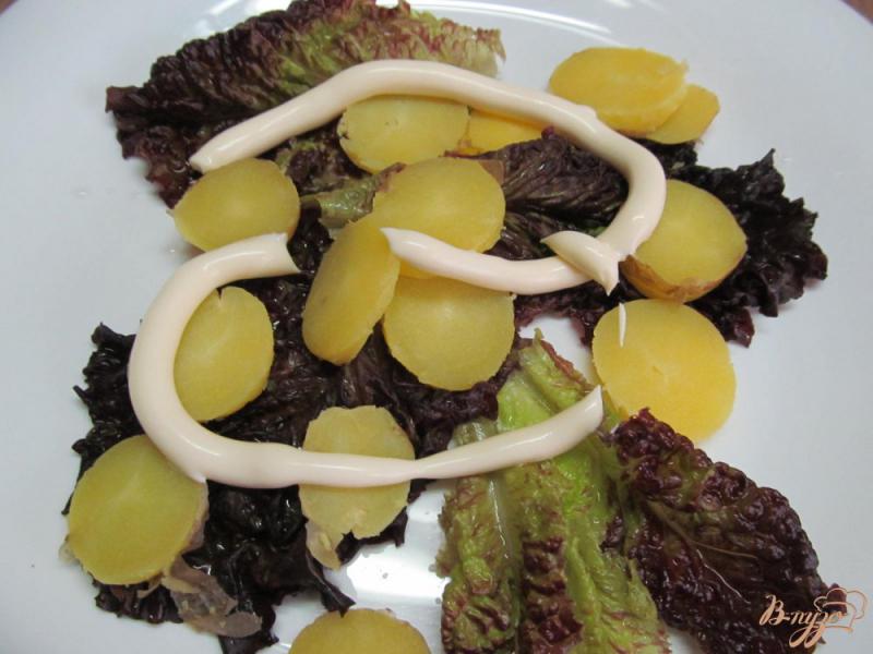 Фото приготовление рецепта: Овощной салат с копченой рыбой шаг №2
