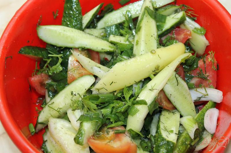 Фото приготовление рецепта: Быстрые маринованные овощи с перцем чили шаг №8