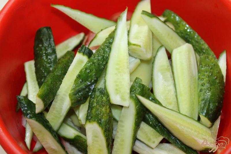 Фото приготовление рецепта: Быстрые маринованные овощи с перцем чили шаг №5