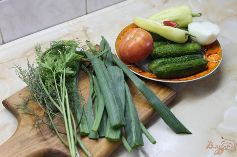 Фото приготовление рецепта: Быстрые маринованные овощи с перцем чили шаг №1