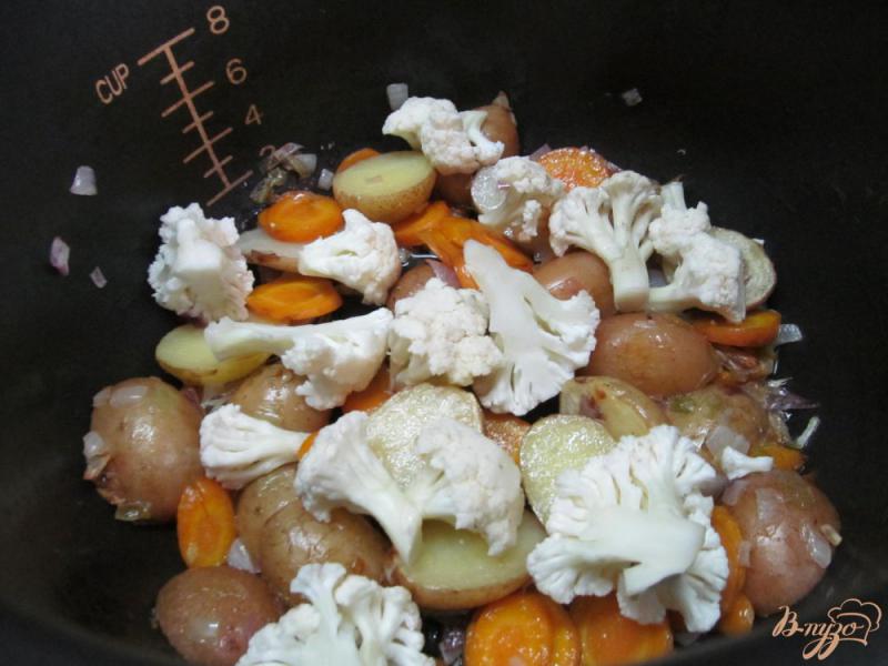 Фото приготовление рецепта: Овощное рагу с цветной капустой в мультиварке шаг №4