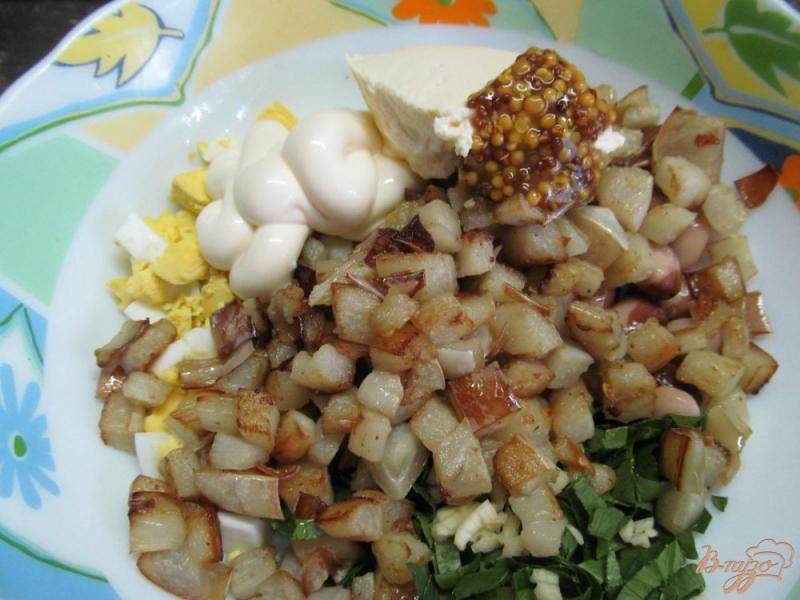 Фото приготовление рецепта: Салат из фасоли с баклажаном шаг №4
