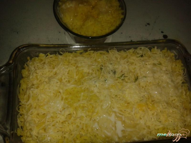 Фото приготовление рецепта: Запеканка рисовая с куриным филе шаг №6