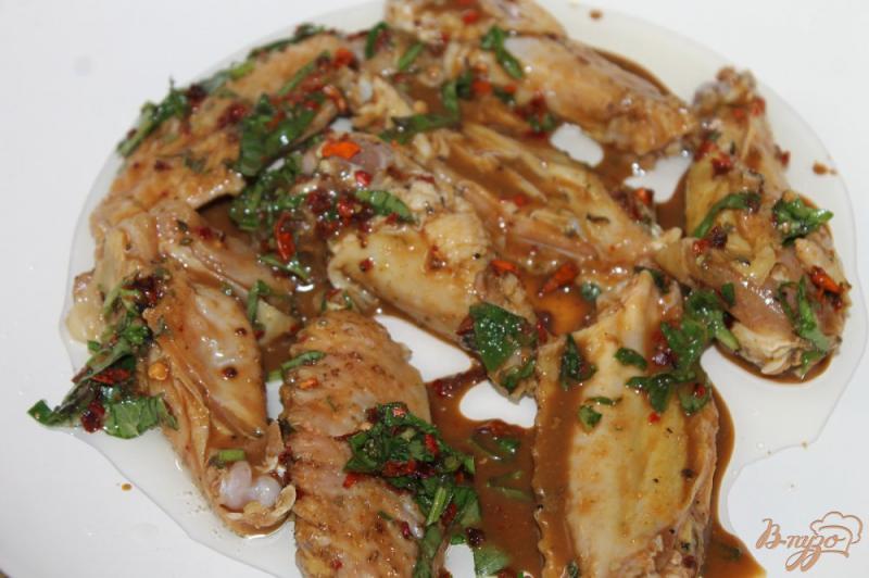 Фото приготовление рецепта: Куриные крылья в остром шашлычном соусе шаг №6