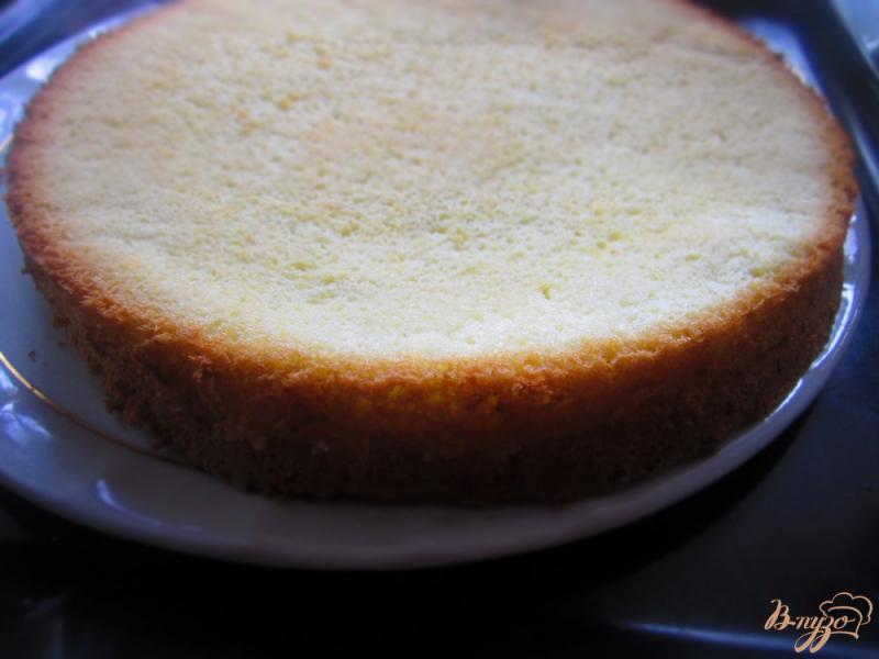 Фото приготовление рецепта: Бисквитный торт с черникой шаг №3