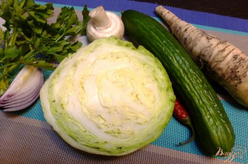 Фото приготовление рецепта: Салат из капусты с шампиньонами шаг №1