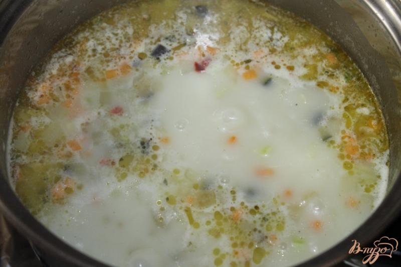 Фото приготовление рецепта: Сливочный суп с летними овощами шаг №6