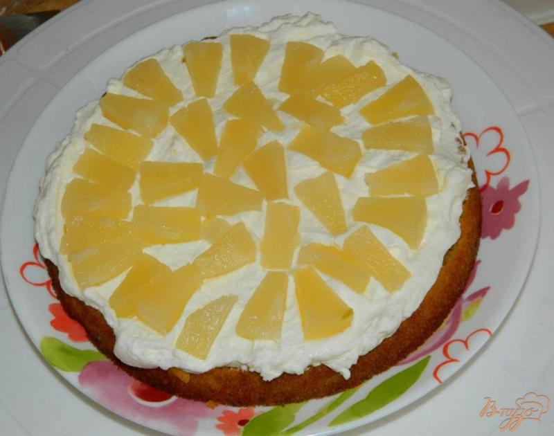 Фото приготовление рецепта: Торт с ананасами шаг №8