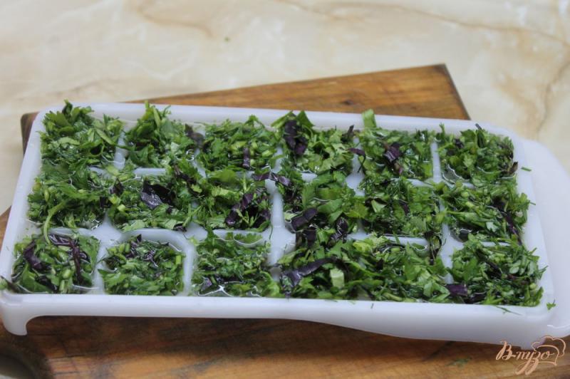 Фото приготовление рецепта: Порционная зелень в кубиках льда шаг №4