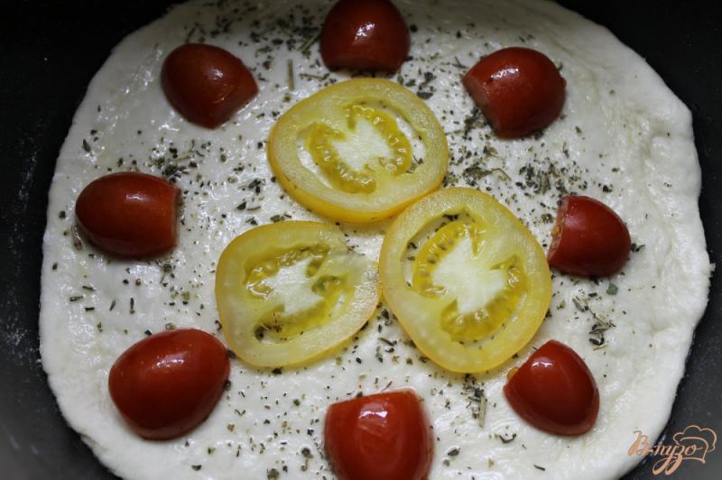 Фото приготовление рецепта: Фокачча с помидорами черри в мультиварке шаг №3
