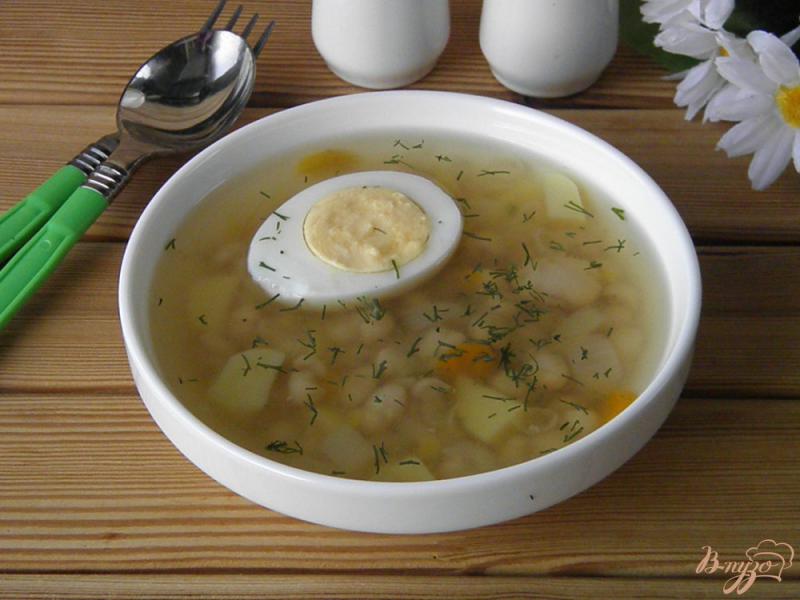 Фото приготовление рецепта: Суп фасолевый с яйцом и укропом шаг №5