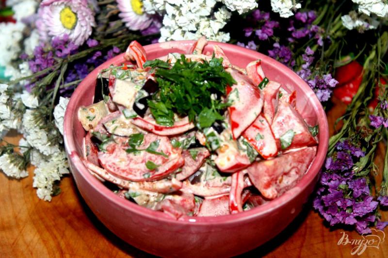 Фото приготовление рецепта: Салат из помидоров, перца и баклажан шаг №6